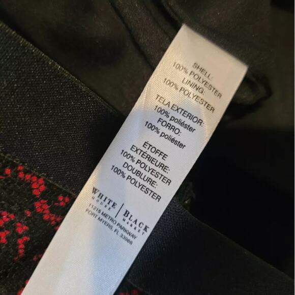 White House Black Market Knee-Length A-Line Skirt Red & Black  EUC Size 0 - Picture 6 of 6